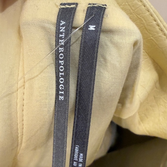 NWT ANTHROPOLOGIE BRAND Yellow Women's Pleather-like Skirt SIZE M - Picture 4 of 5